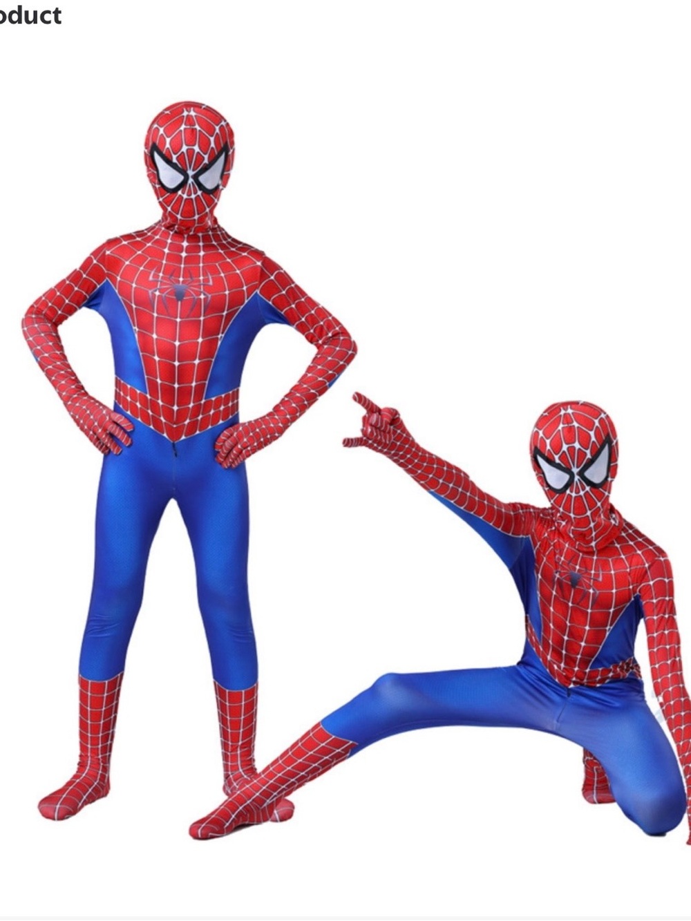 Red and Blue Spider-Themed Kids Costume - Classic Superhero Suit